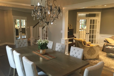 Example of a transitional dining room design in Vancouver