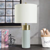 Concrete and Metal Table Lamp, Soft Brass,Natural Concrete, Brussels White