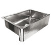 Lange Stainless Steel 32" Single Bowl Farmhouse Undermount Kitchen Sink, Polished Stainless Steel