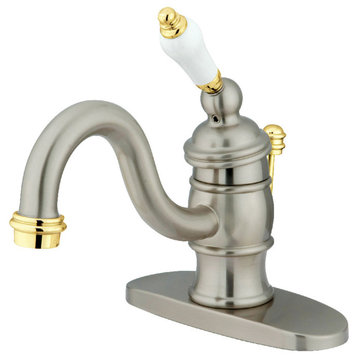 Kingston Brass Single-Handle Bathroom Faucet, Brushed Nickel/Polished Brass