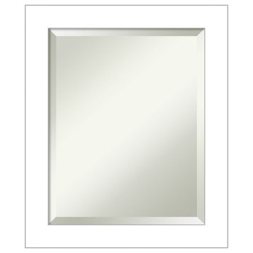 Wedge White Beveled Wall Mirror - 20 x 24 in.