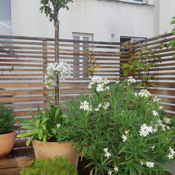 Une terrasse parisienne gourmande et fleurie !