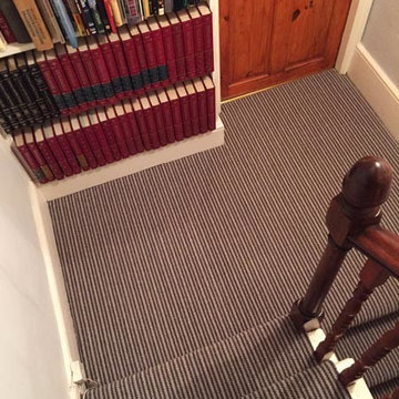 Striped Carpet to Stairs Installation