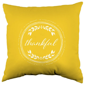 So Very Grateful Double Sided Pillow, Mustard
