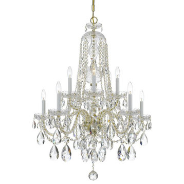 Crystorama 1110-PB-CL-MWP 10 Light Chandelier in Polished Brass