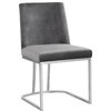 The Josephine Velvet Dining Chair, Gray and Silver (Set of 2)