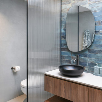 // MOODY AND CURVASCIOUS: FORESTVILLE ENSUITE AND MAIN BATHROOM
