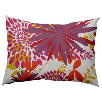 Jumble Floral Decorative Throw Pillow, Muted Purple, 14"x20"