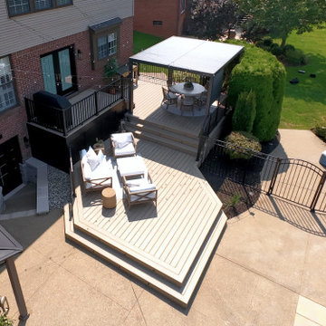 Custom Multi Tier Pool Deck with Cabana in Macomb, MI