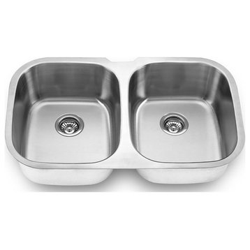 Yosemite Home Decor 9"x34.5" Stainless Steel Undermount Double Bowl in Silver