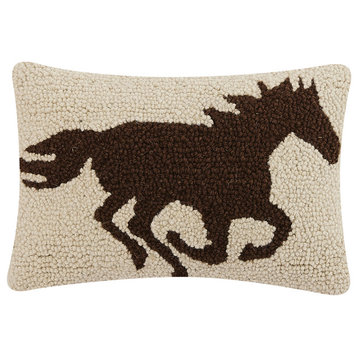 Racehorse Brown Silouette Hook Pillow