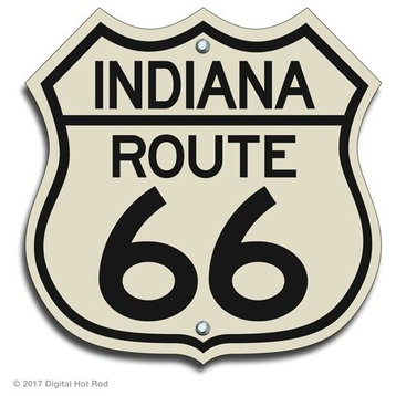 Route 66 IN Classic Metal Sign