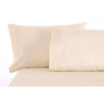 Sleep and Beyond 100% Organic Cotton Sheet Set, Queen, Up to18", Ivory