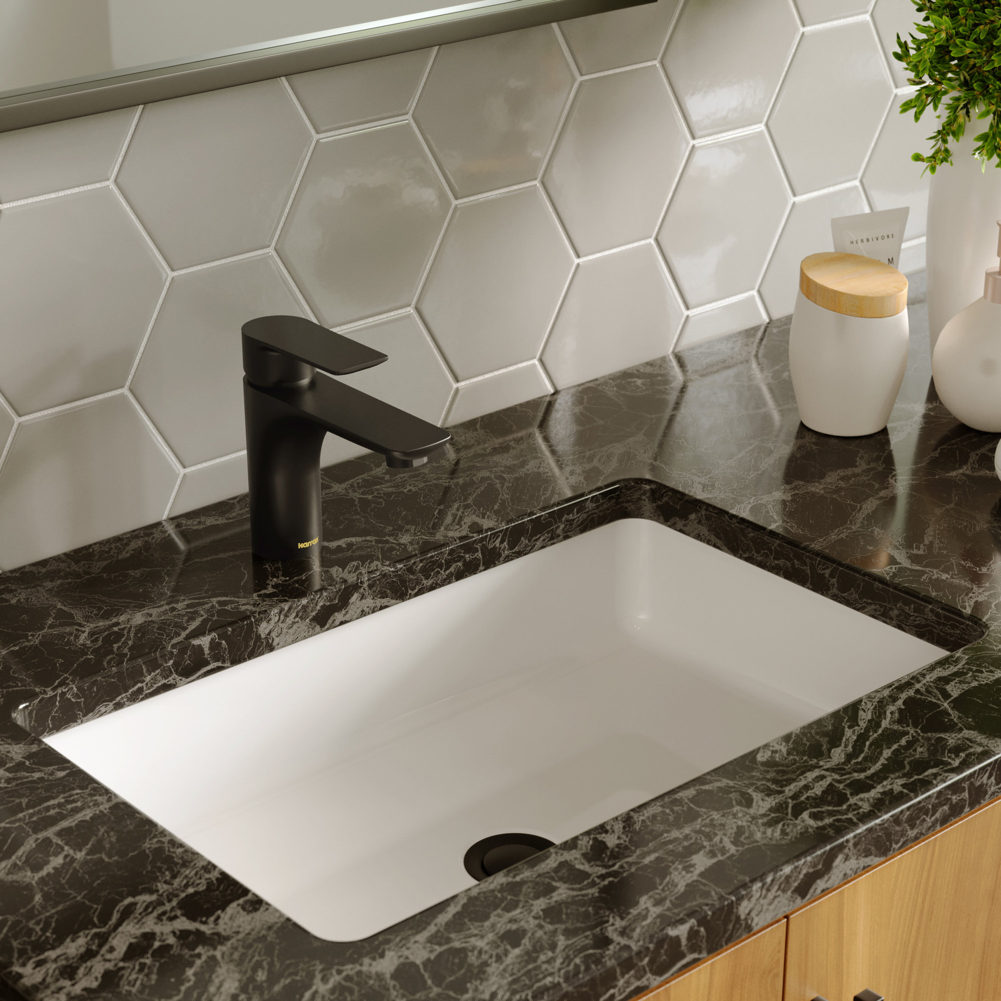 Karran KBF420 1-Hole 1-Handle Basin Faucet With Pop-up Drain, Matte Black