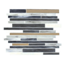 Bestview Glass Mosaic Random Strip Blue Ice 200642 - Tile