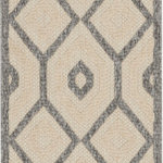 Nourison - Nourison Palamos Contemporary Cream 10' Runner Area Rug - Soft cream and grey create muted contrast in this chic and subtle Palamos area rug. Its geometric design of concentric diamonds is beautifully highlighted by high-low pile and varying types of weave. A great casual look, indoors or out.