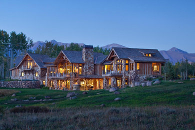 Inspiration for a rustic exterior home remodel in Denver