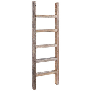 Asher Decorative Reclaimed Barn Wood Ladder, 4'