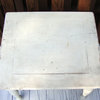 Consigned Vintage French Country Farmhouse Distressed Wood Table White With Gray