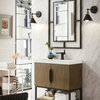 32 Inch Modern Oak Single Sink Bathroom Vanity Matte Black Base, James Martin