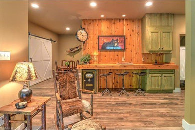 Mountain style home bar photo in Other