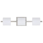 Besa Lighting - Besa Lighting 3WS-787307-LED-SN Paolo - 22.5" 15W 3 LED Bath Vanity - Contemporary Paolo enclosed half-cylinder design features handcrafted glass. This modern wall light offers flexible design potential for a variety of bath/vanity decorating schemes. Mount horizontally or vertically. ADA-Compliant. Our Opal glass is a soft white cased glass that can suit any classic or modern decor. Opal has a very tranquil glow that is pleasing in appearance. The smooth satin finish on the clear outer layer is a result of an extensive etching process. This blown glass is handcrafted by a skilled artisan, utilizing century-old techniques passed down from generation to generation. The vanity fixture is equipped with plated steel square lamp holders mounted to linear rectangular tubing, and a low profile square canopy cover. These stylish and functional luminaries are offered in a beautiful Chrome finish.  Mounting Direction: Horizontal  Shade Included: TRUE  Dimable: TRUE  Color Temperature:   Lumens: 450  CRI: +  Rated Life: 25000 HoursPaolo 22.5" 15W 3 LED Bath Vanity Chrome Opal Matte GlassUL: Suitable for damp locations, *Energy Star Qualified: n/a  *ADA Certified: YES *Number of Lights: Lamp: 3-*Wattage:5w LED bulb(s) *Bulb Included:Yes *Bulb Type:LED *Finish Type:Chrome