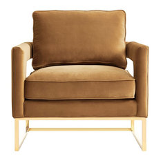 Avery Velvet Chair, Cognac