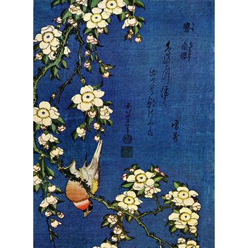 Bullfinch And Drooping Cherry by Katsushika Hokusai, art print