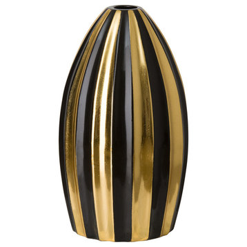 Lux Vase, Black And Gold