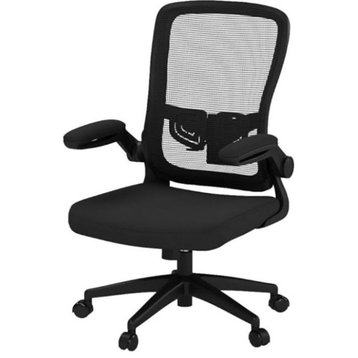Comfortable Swivel Office Chair, Cushioned Seat With Mesh Backrest