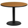 42" Round Natural Laminate Table Top With 24" Round Table H Base