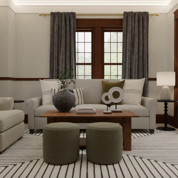 Transitional Rustic Living Room with Gray Tones
