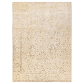 Eclectic, One-of-a-Kind Hand-Knotted Area Rug Ivory, 8'6"x11'5"