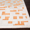 Machine Made Lustrous Finish Art Silk/Chenille Ivory/Orange Area Rug (5 x 7.6)
