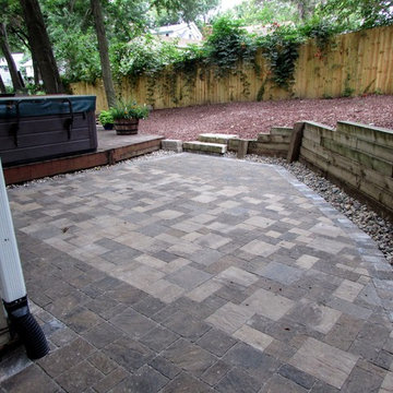 Mixed Pavers and Timber Walls