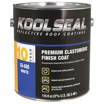 Kool Seal® KS0063600-16 Premium White Elastomeric Roof Coating, 0.9 Gallon