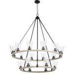 Quorum - Quorum 63-18-6941 Paxton, 18 Light 2-Tier Chandelier - Additional information  Canopy IncludedPaxton 18 Light 2-Ti Noir/Weathered Oak SUL: Suitable for damp locations Energy Star Qualified: n/a ADA Certified: n/a  *Number of Lights: 18-*Wattage:60w Medium Base bulb(s) *Bulb Included:No *Bulb Type:Medium Base *Finish Type:Noir/Weathered Oak