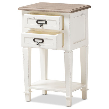 Dauphine Provincial Style Weathered Oak and White Wash Distressed Finish