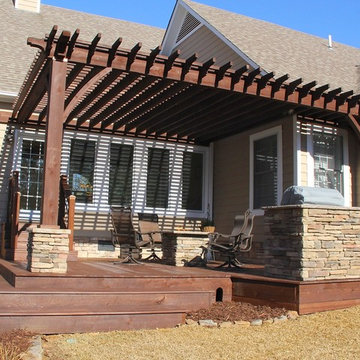 Tuscaloosa Pergola, Outdoor Kitchen, Firepit and Deck