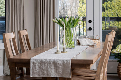 Example of a transitional dining room design in Other