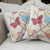 18" Butterfly Flowers Pillows, Set of 2