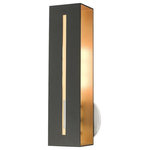 Livex Lighting - Livex Lighting 45953-14 Soma, 1 Light ADA Wall Sconce - Inspired by the modern skyscraper design, the archSoma 1 Light ADA Wal Textured Black/BrushUL: Suitable for damp locations Energy Star Qualified: n/a ADA Certified: YES  *Number of Lights: 1-*Wattage:60w Medium Base bulb(s) *Bulb Included:No *Bulb Type:Medium Base *Finish Type:Textured Black/Brushed Nickel