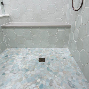 Contemporary Bohemian Primary Bath + Closet Remodel Overland Park, KS