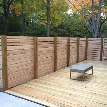 Horizontal boards cedar fences