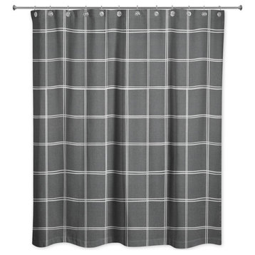Linen Plaid 2 71x74 Shower Curtain