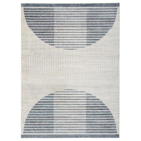 Nourison Astra Machine Washable 8' x 10' Ivory Blue   Area Rug