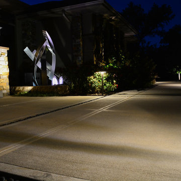 Modern Hillside Entry and Sculpture Garden