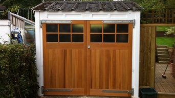 Cedar Timber Side-Hinged Garage Doors with 4mm Toughened Glass