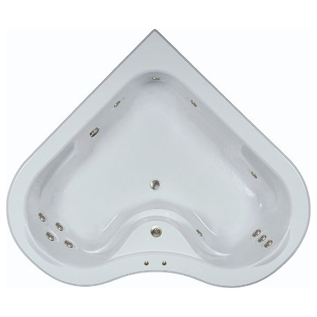 64"L x 64"W Elite White Whirlpool Bath