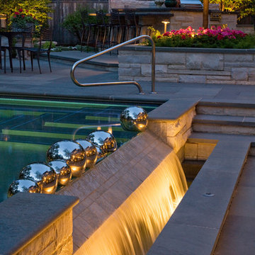 Pool Waterfall Lighting Display